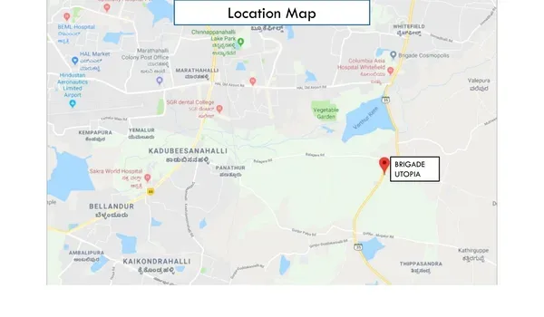 Featured Image of Brigade Cornerstone Utopia Location Map